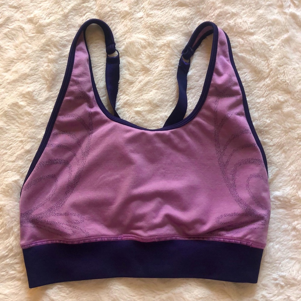 Light purple Fabletics sports bra